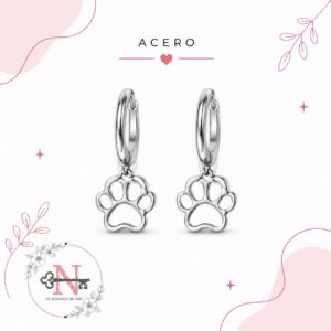 PENDIENTES DE ARO- HUELLA DE PERRITO COLGANTE
