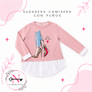 SUDADERA CAMISERA, CON PUÑOS, TIPO BOUTIQUE