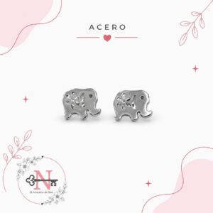 PENDIENTES ELEFANTE, EN COLOR PLATEADO